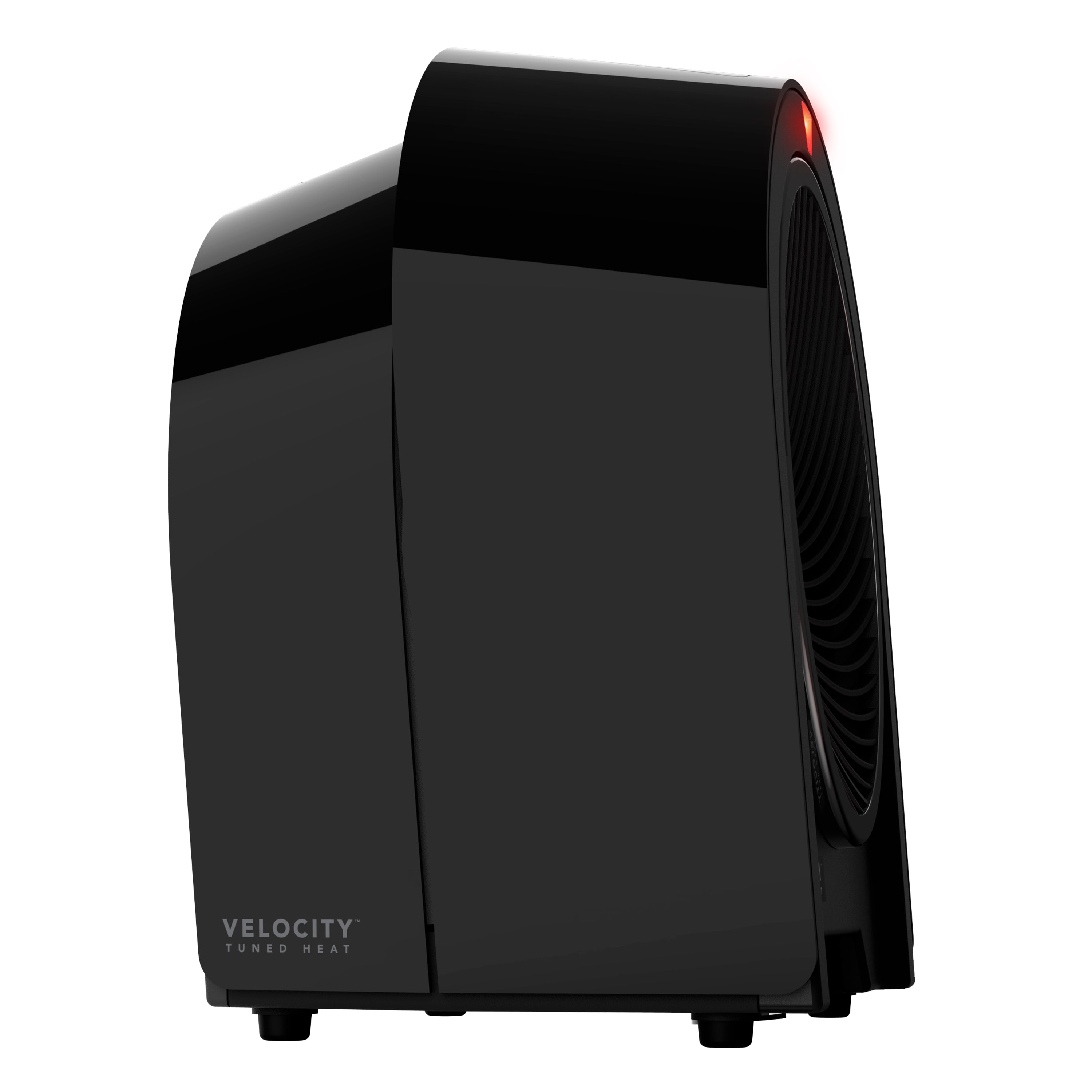 Black Velocity heater on a white background