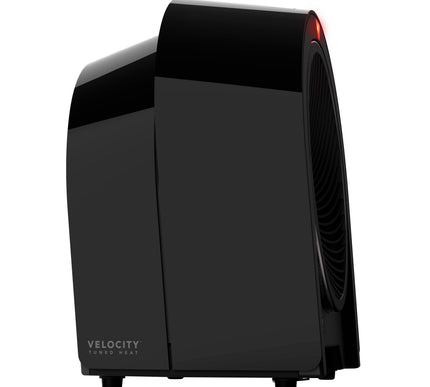 Black Velocity heater on a white background