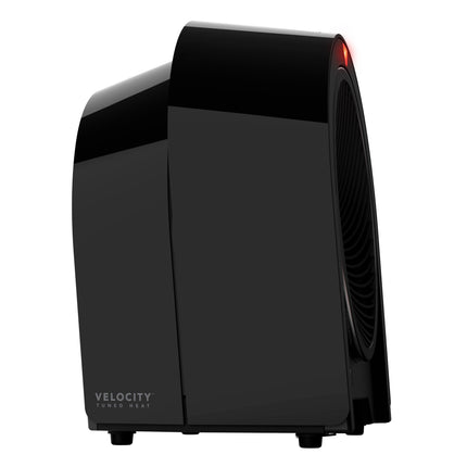 Black Velocity heater on a white background