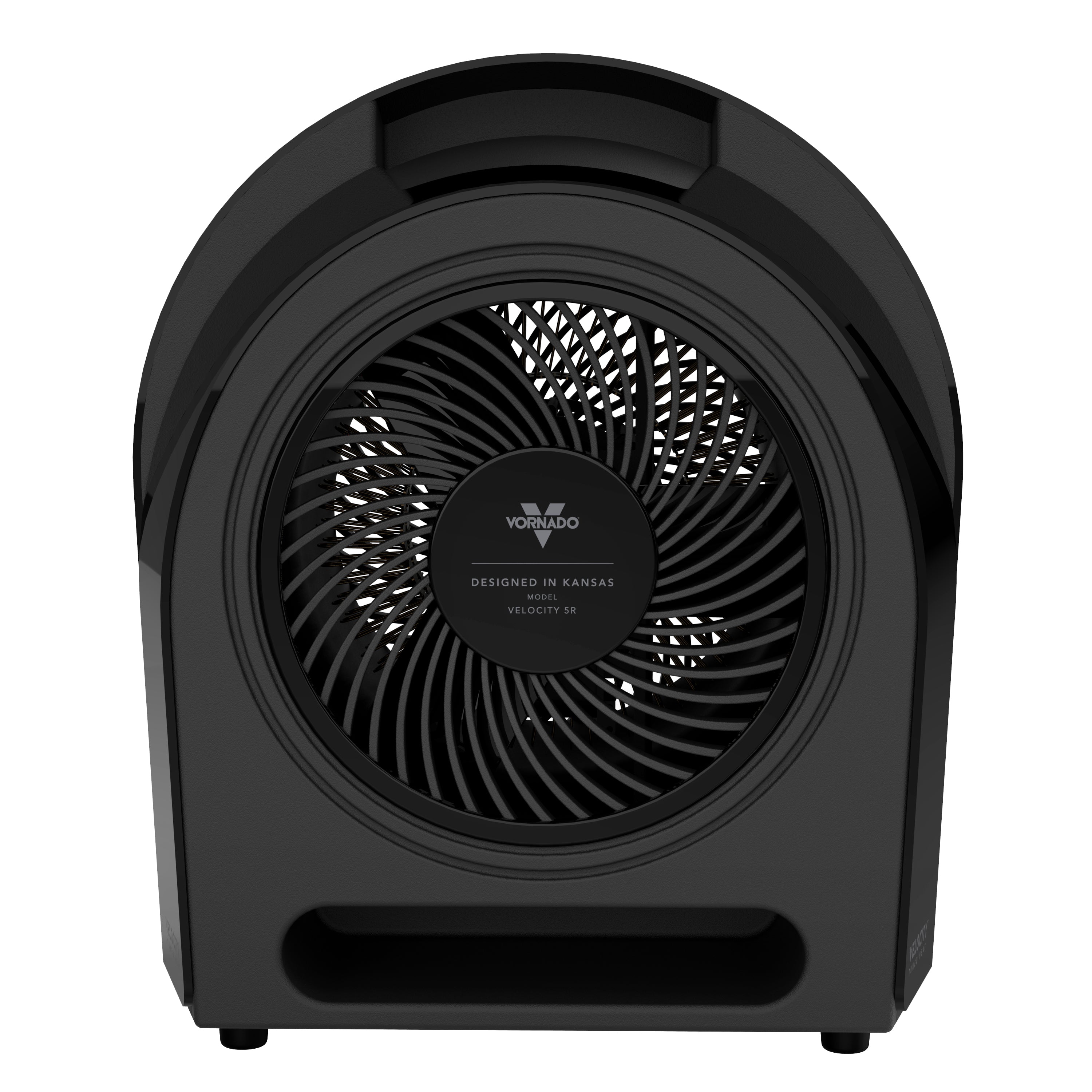 Black Vornado heater on a white background