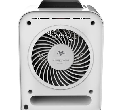 Vornado white heater on a white background