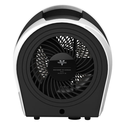 Black and white Vornado heater on a white background