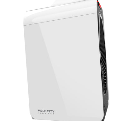 White Velocity space heater on a white background