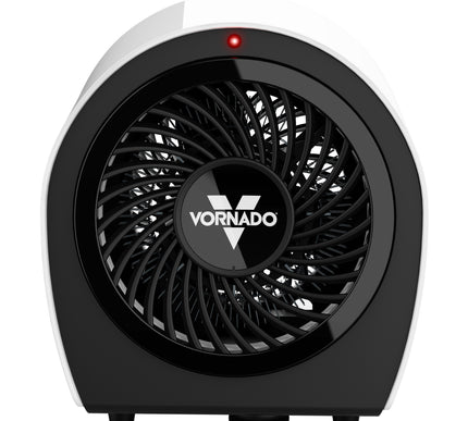 Black and white Vornado heater on a white background