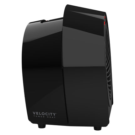 Black Velocity heater on a white background