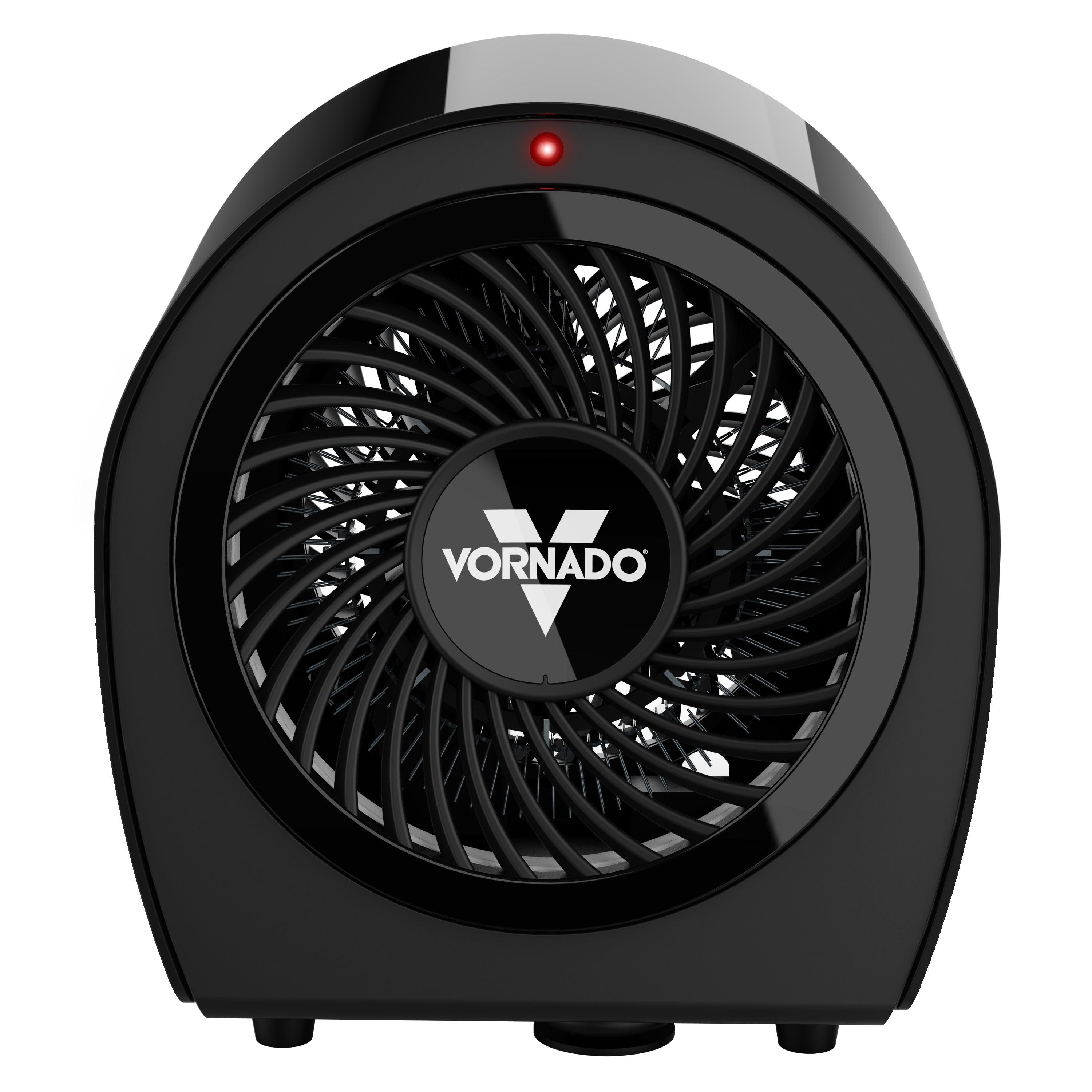 Black Vornado heater on a white background
