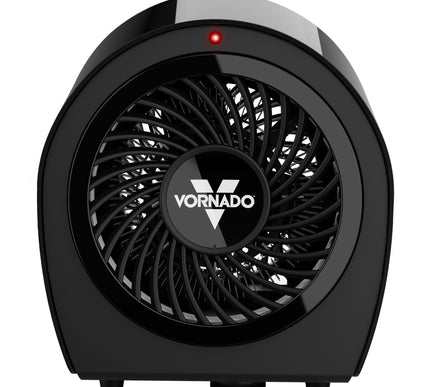 Black Vornado heater on a white background