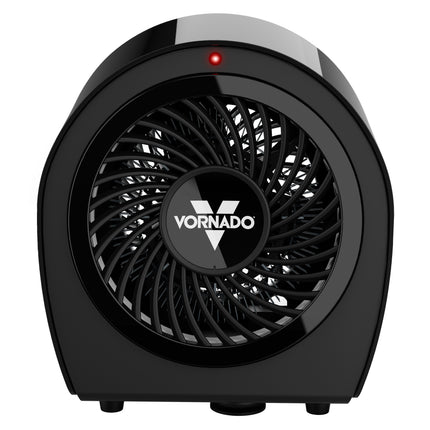 Black Vornado heater on a white background