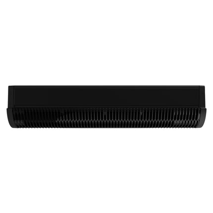 Black window fan on a white background