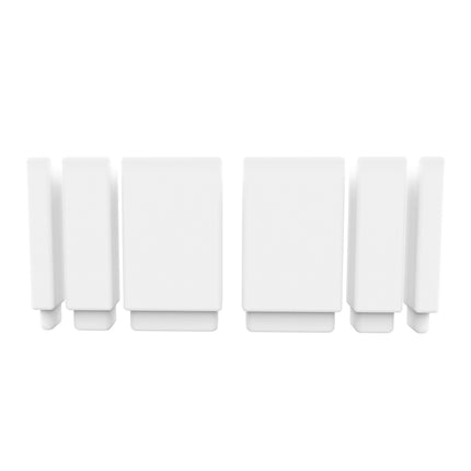 Set of six white rectangular foam blocks on a white background