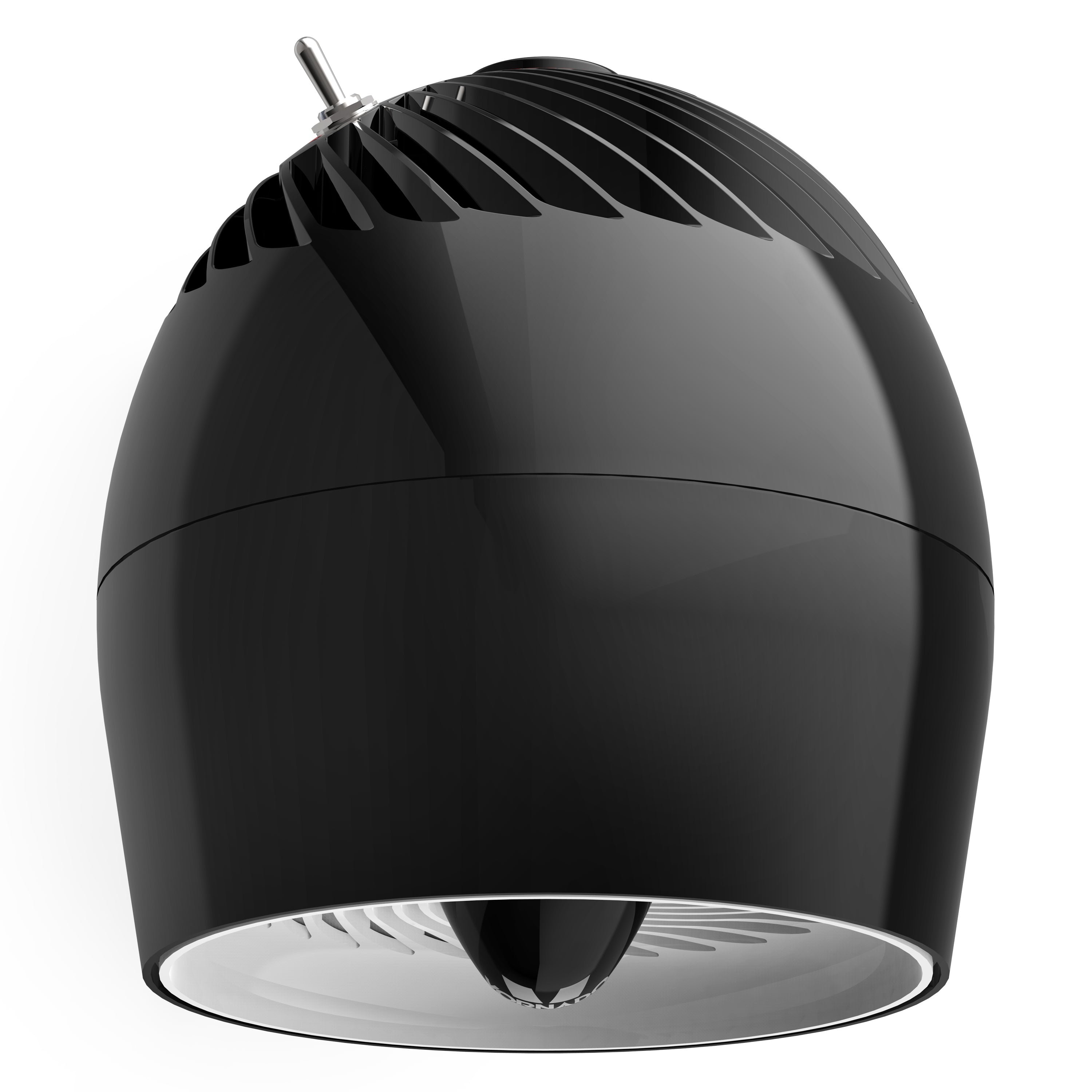 Black heater top view on a white background