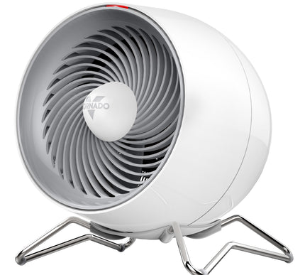 White and gray fan with 'Vornado' branding on a white background