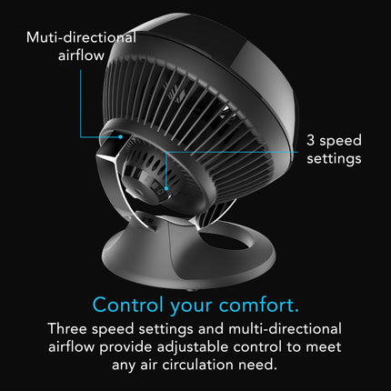 Black fan with labeled features on a black background