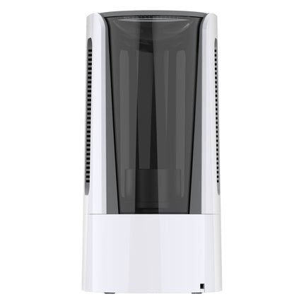 White electronic device with a transparent black front panel on a white background