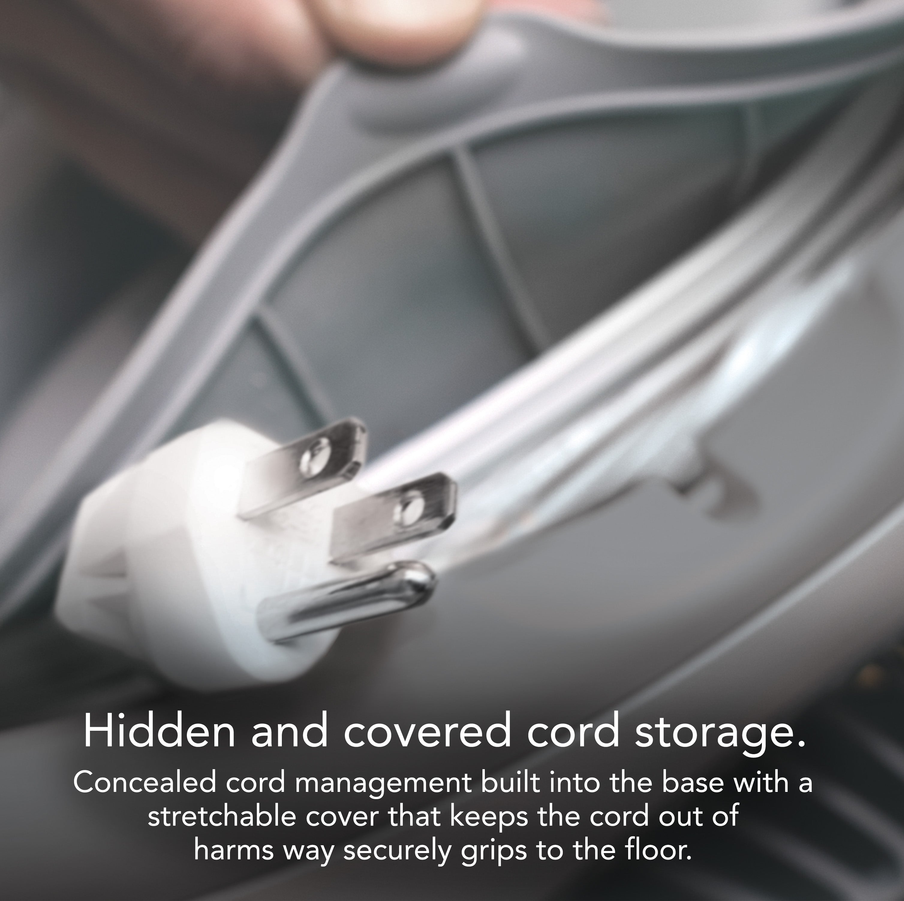 Image showing the hidden cord storage that is highlighted in the text