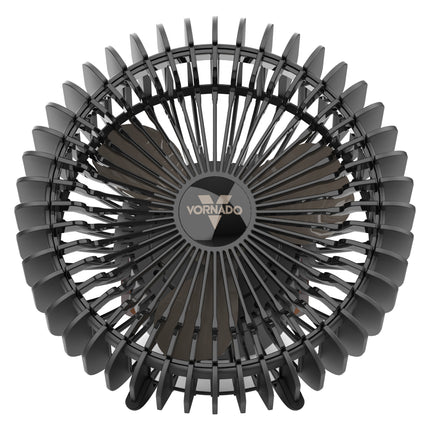 Black Vornado fan on a white background