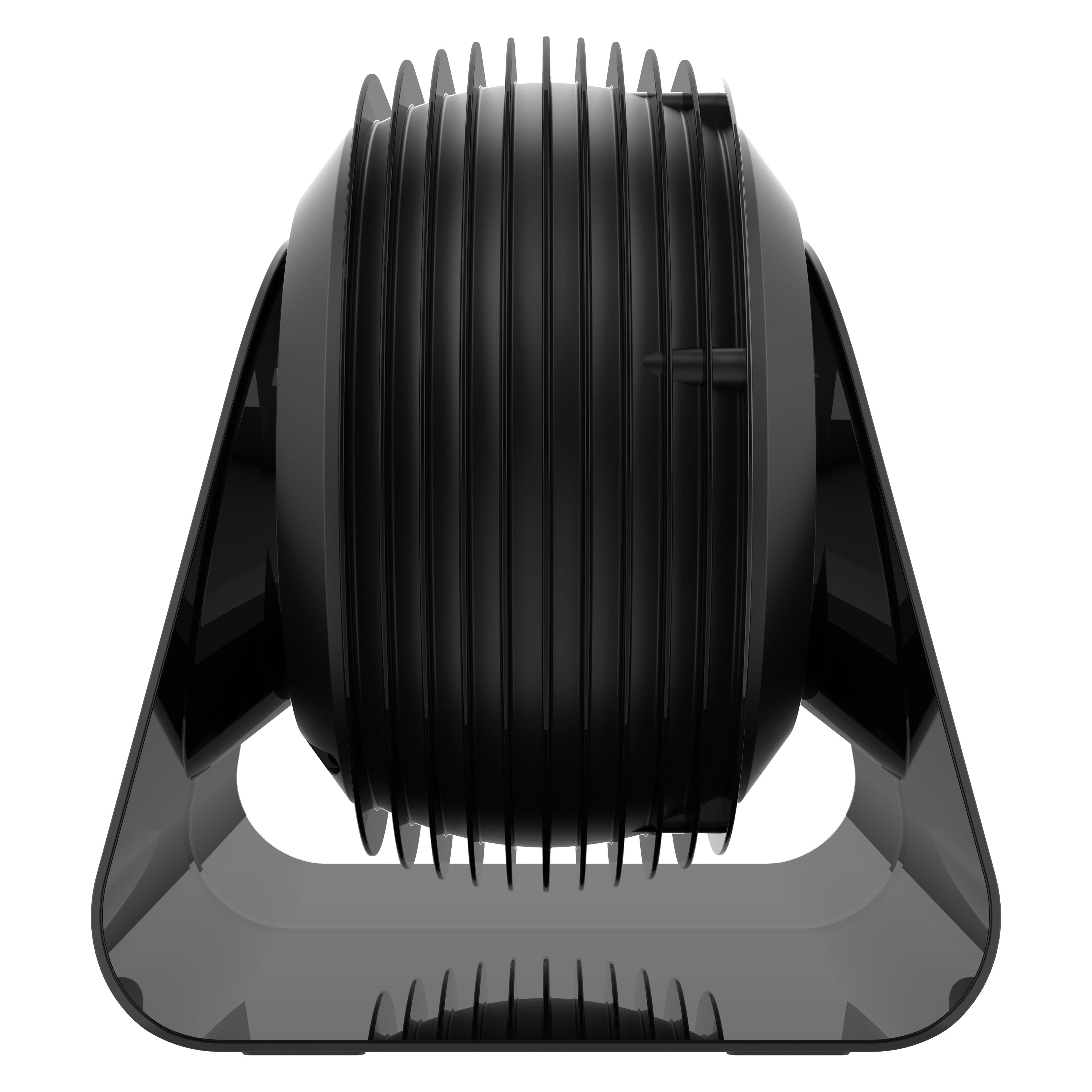 Black whole room fan on a white background