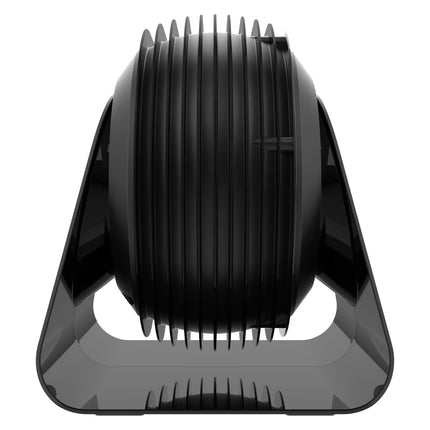 Black whole room fan on a white background
