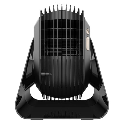 Black portable fan on a white background