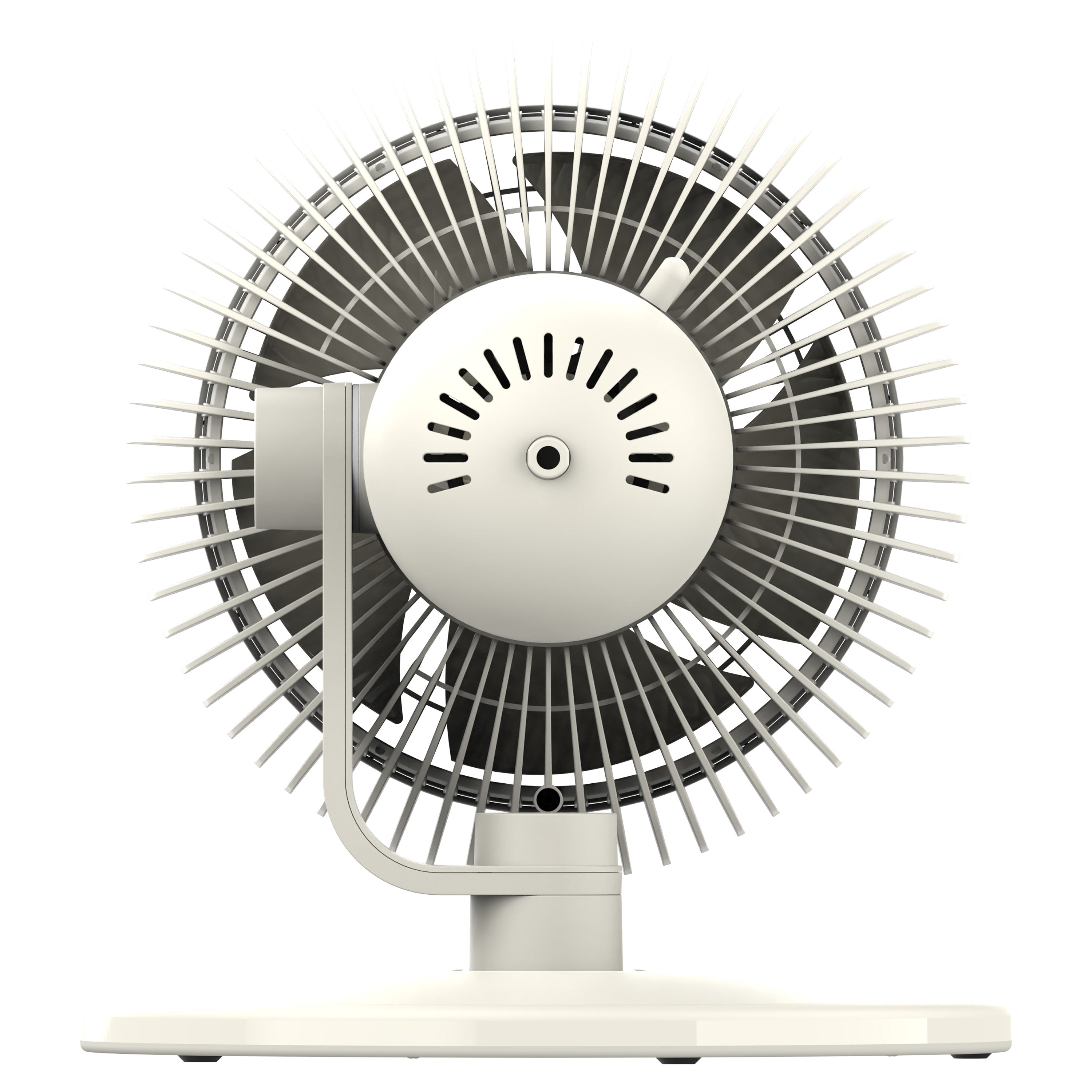 White desk fan on a white background