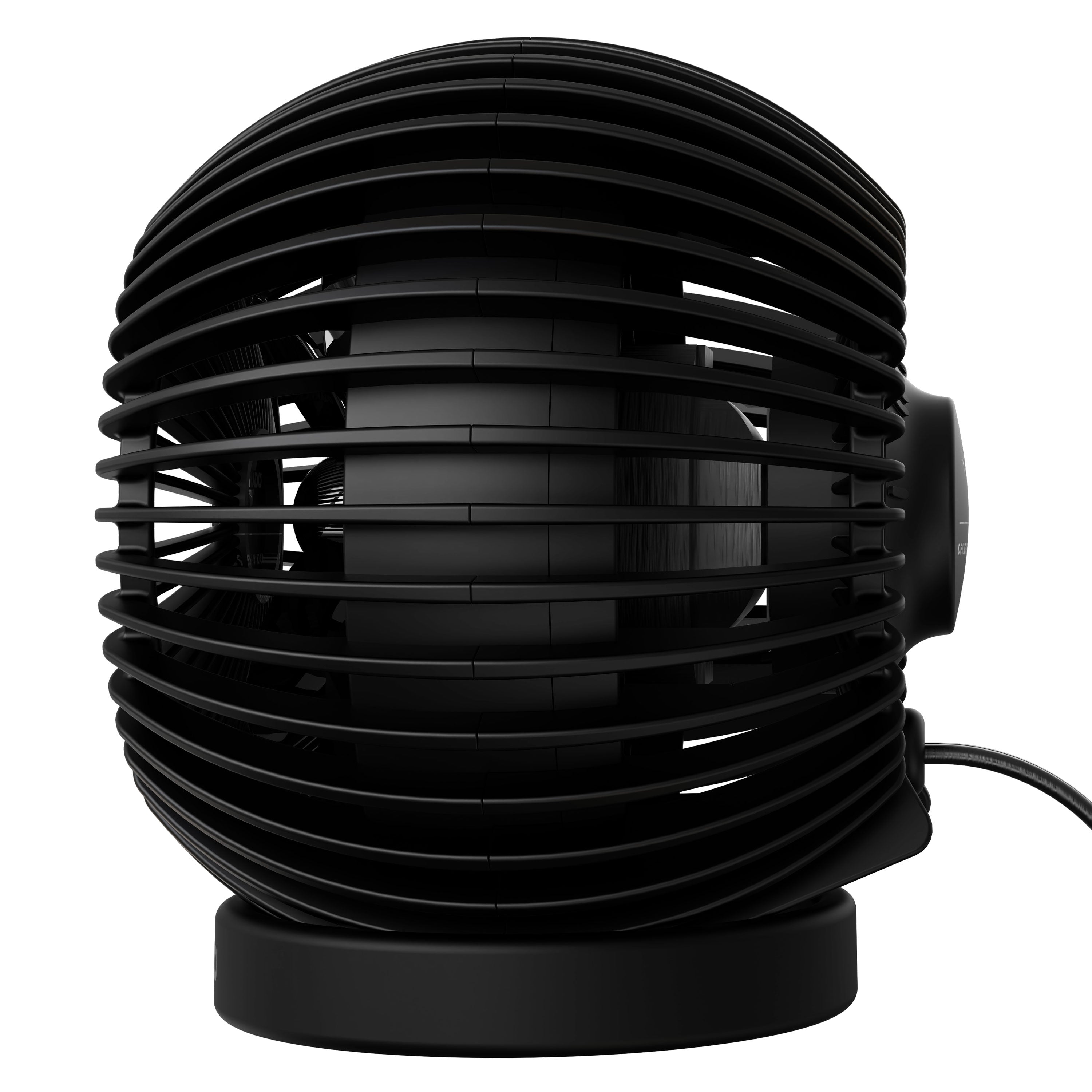 Black portable fan on a white background