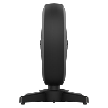 Black fan with a white background