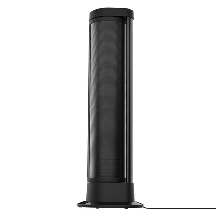 Black tower fan on a white background