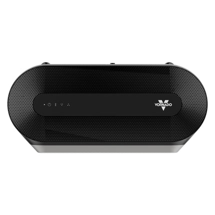 Black Vornado fan on a white background