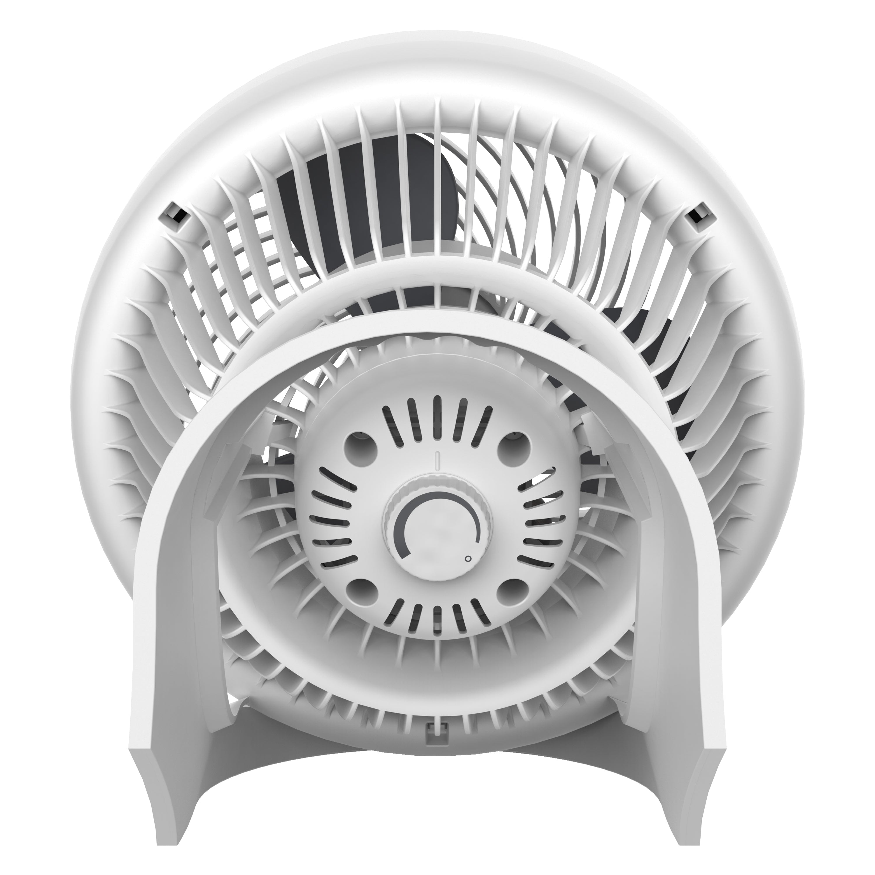 White portable fan on a white background