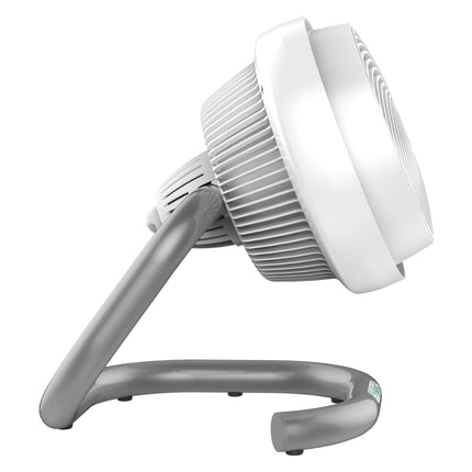 Portable fan with a flexible arm on a white background