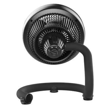 Black table fan on a white background