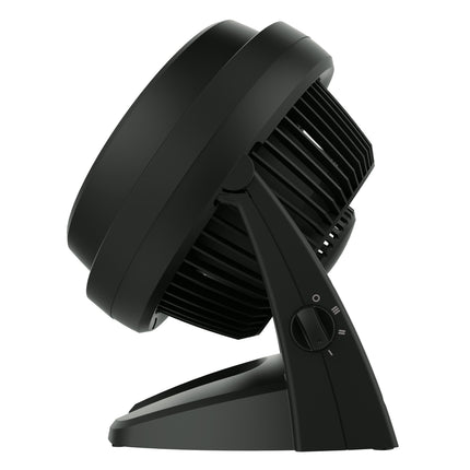 Black portable fan on a white background