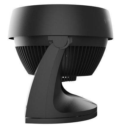 Black floor fan on a white background