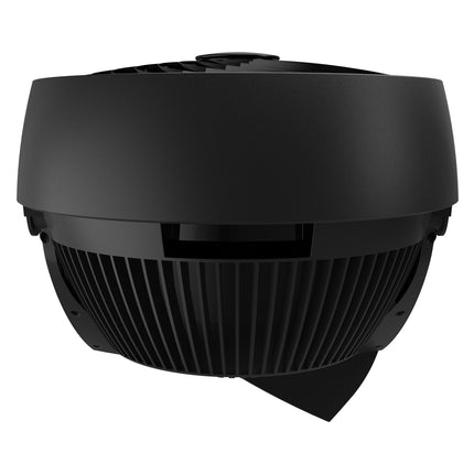 Black floor fan on a white background
