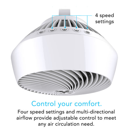 fan with four speed settings labeled on a white background
