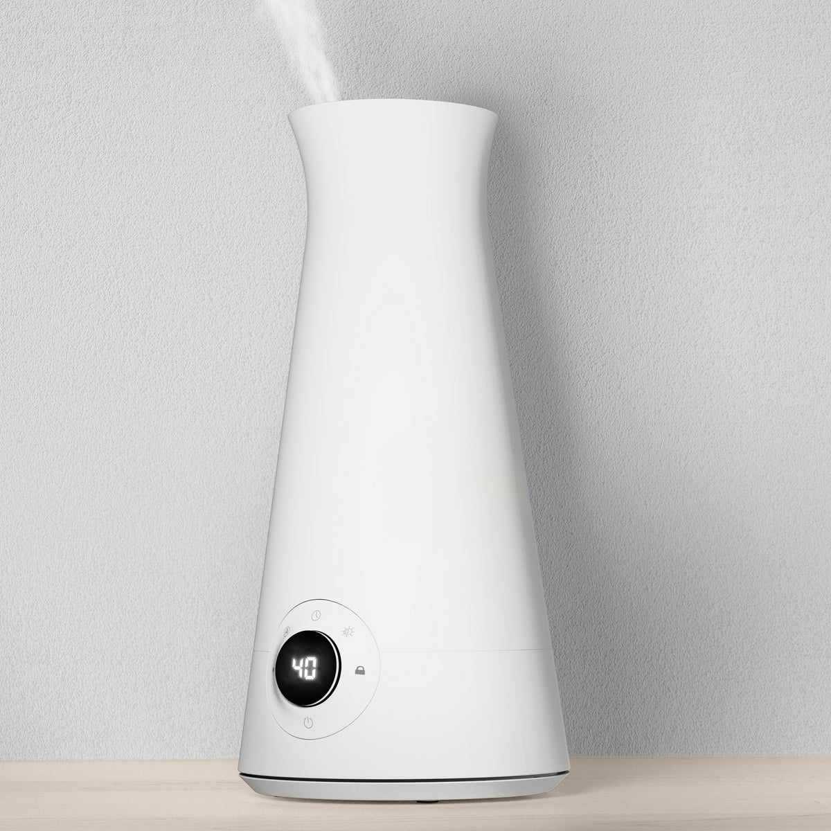 White humidifier on gray background
