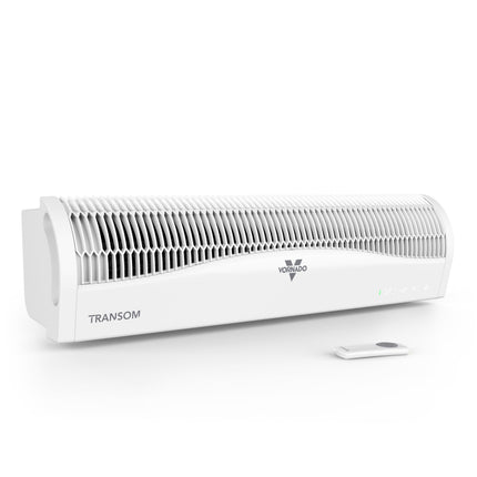 White window fan with 'Vornado' branding on a white background