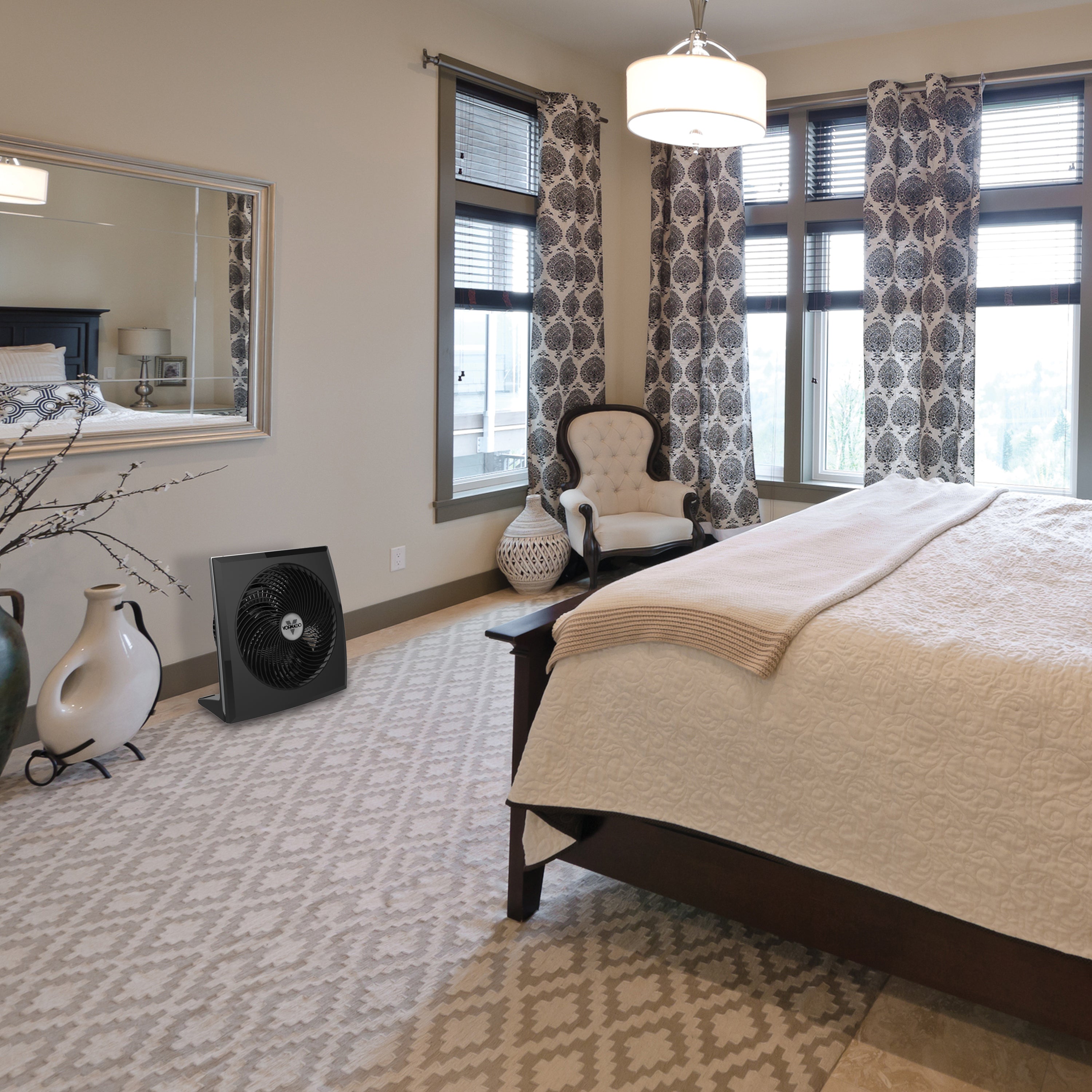 279T in a bedroom at end of bed.