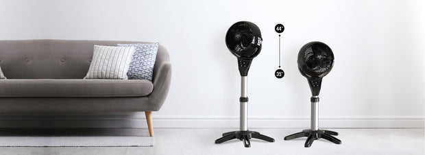 Two 6803 OSC's in a living room showing the height difference between 35" and 44" inches.