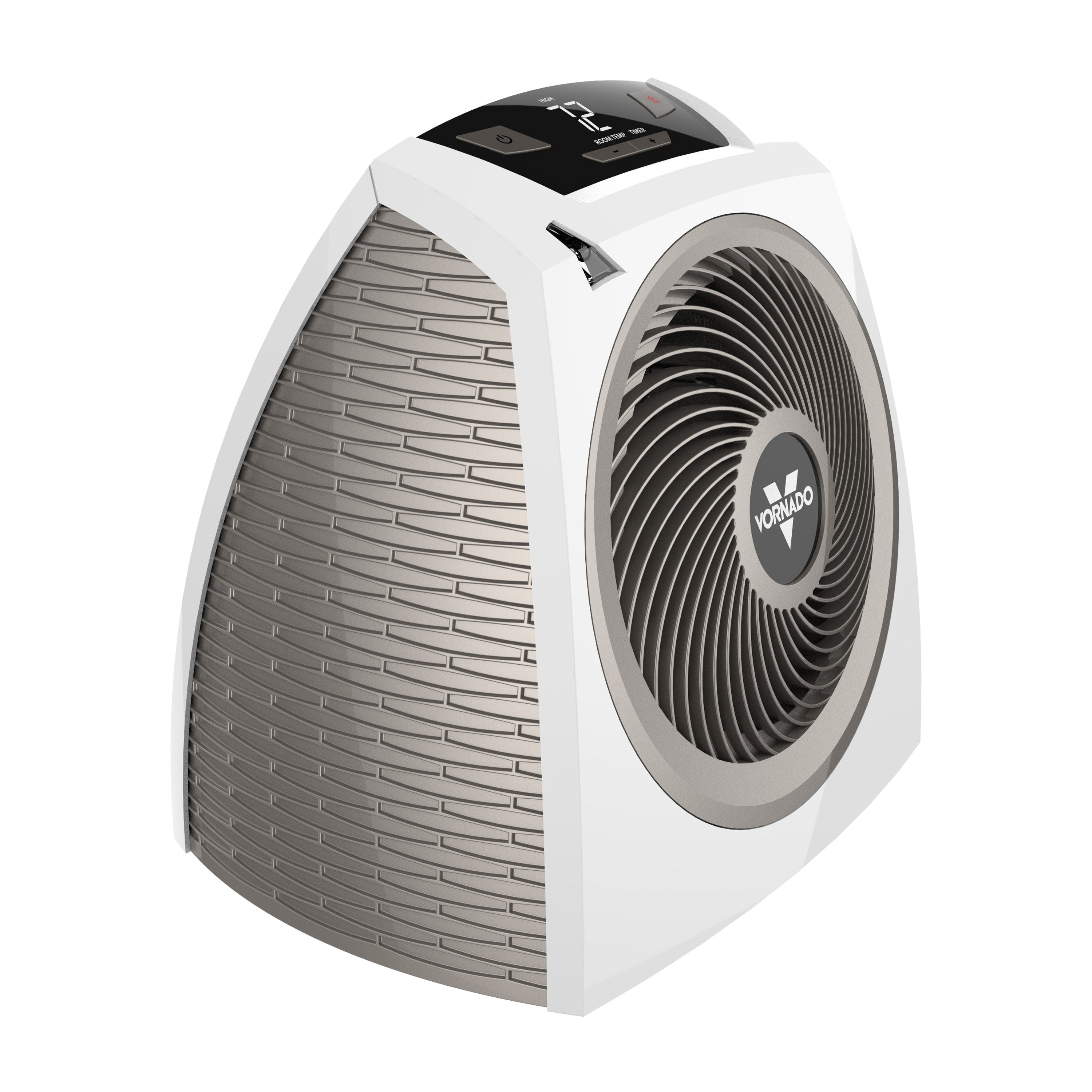 AVH10 heater on a blank background side view angled forward