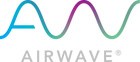Airwave Logo. The logo has a Blue-green-purple gradient wavy line above the word Airwave