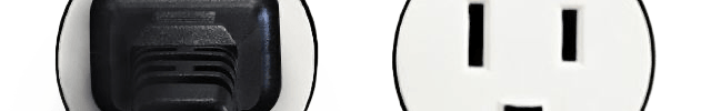  Air Circulator black cord plugged into an outlet