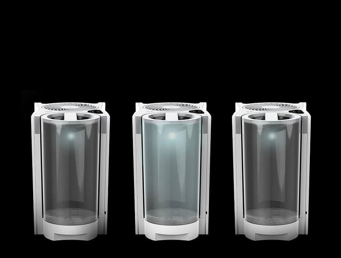 EVDC300 Evaporative Humidifier tanks lit up