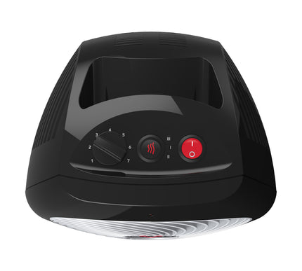 MVH heater on a blank background top view showing the manual dial and control switches