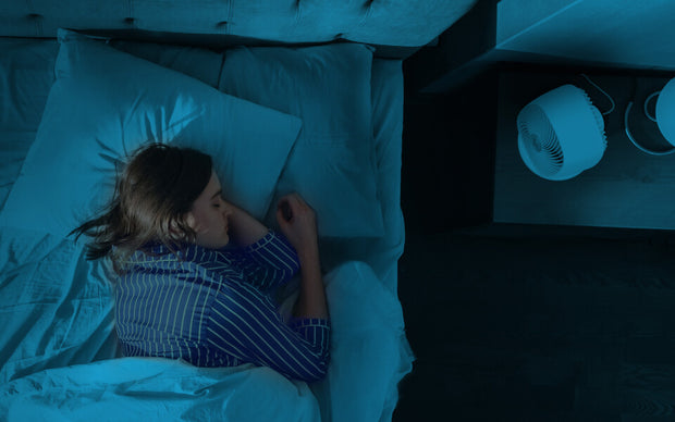 Woman sleeping while Movio 6 is in sleep mode