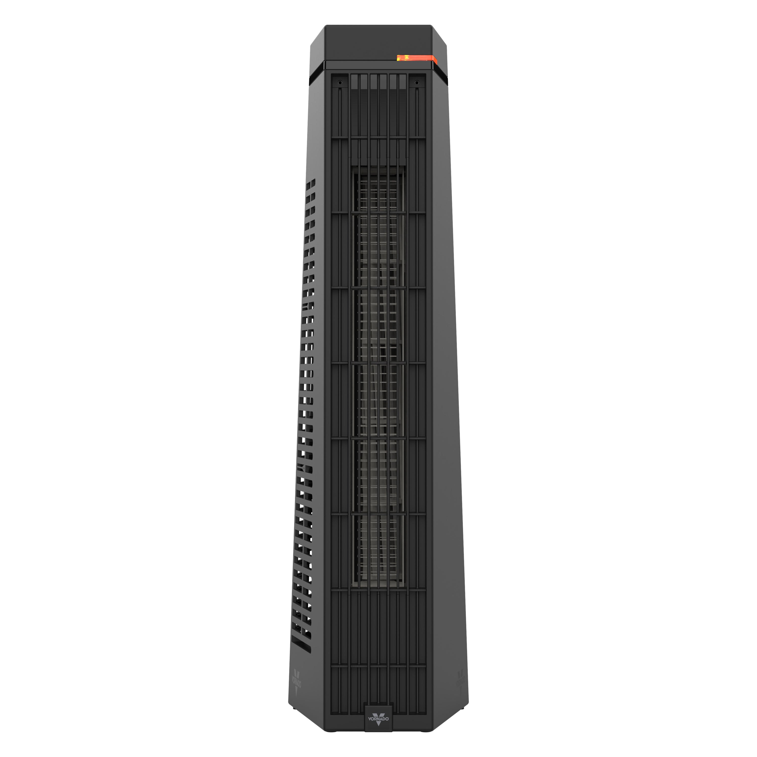Black tower fan on a white background