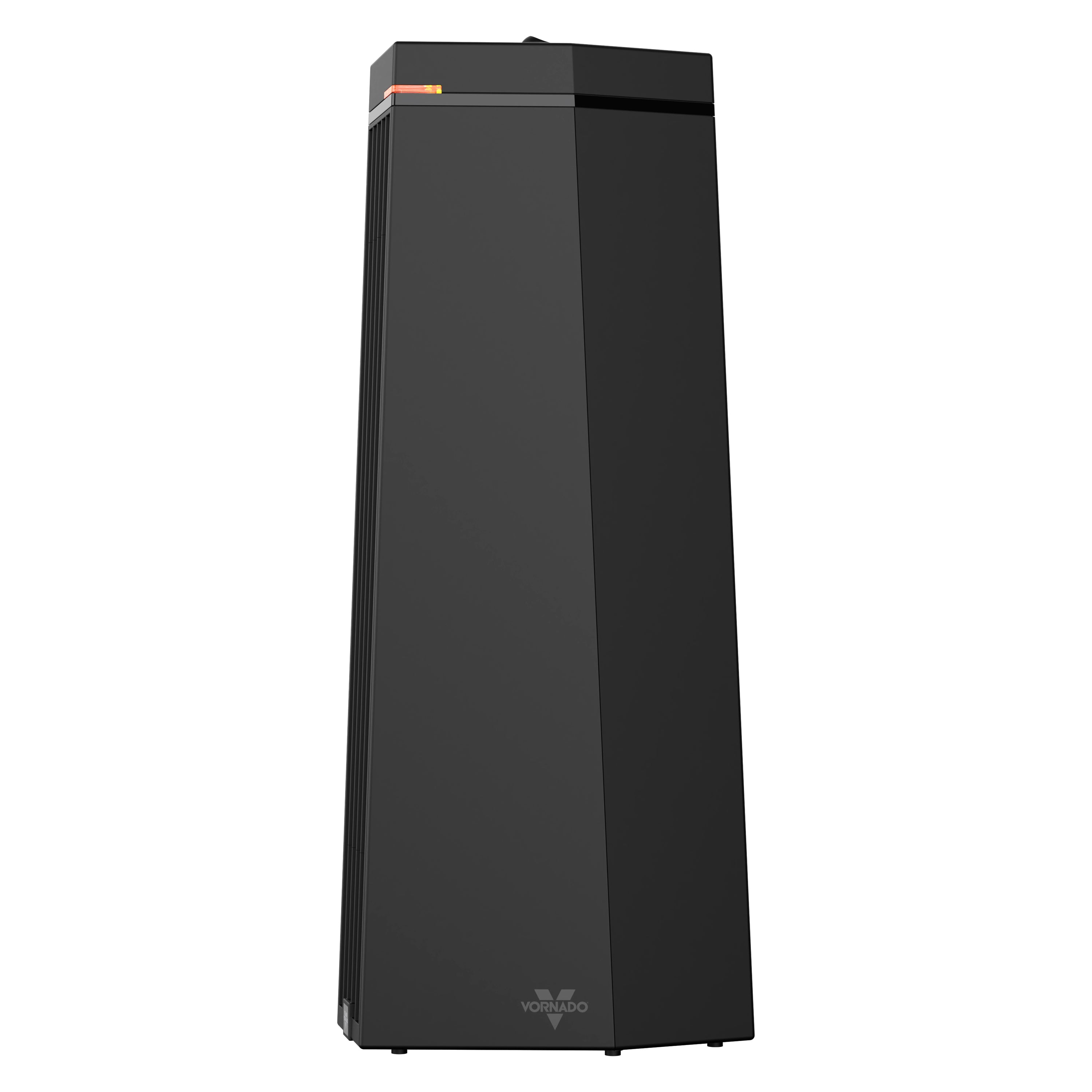 Black space heater on a white background