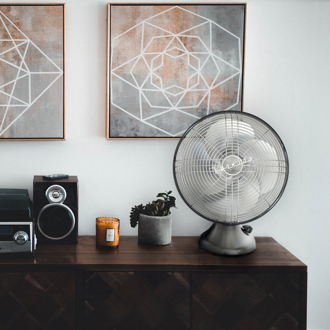 Silver Swan on cabinet space.