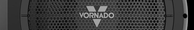 Close up of Strata 8T's grille. The Vornado logo is front and center.