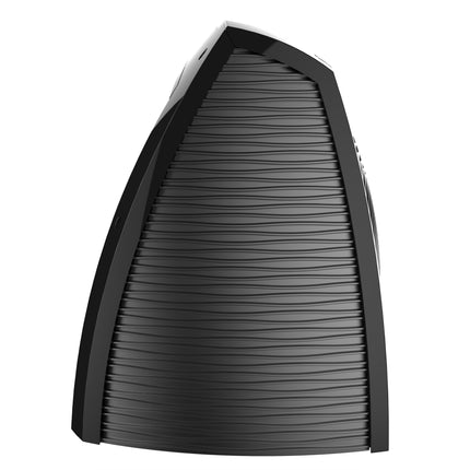 Black space heater on a white background